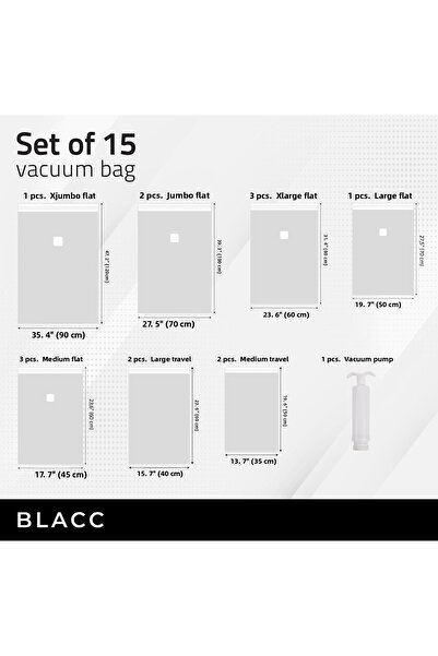 Magic Saver Bag Σετ σακούλες κενού Blacc 15 τεμαχίων και αντλία κενού