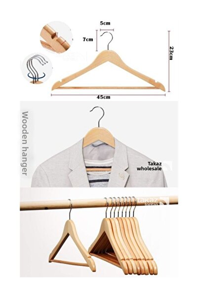 Takaz Global Φυσικό παντελόνι, παλτό και κρεμάστρα οργάνωσης σε ξύλινο ντουλά...