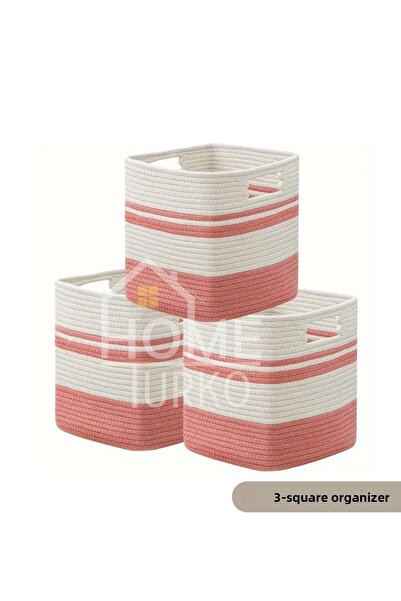 HomeTurko Οργανωτής Ορθογώνιος Ιούτας με Ψάθινο Καλάθι - Οργανωτής για το σπίτι, το γραφείο, το ξενοδοχείο και το κοιτώνα