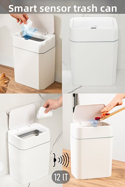 Porsima 4147 with Motion Sensor Silent Closing Trash Can Bathroom Kitchen Dustbin with Lid Bathroom Dustbin