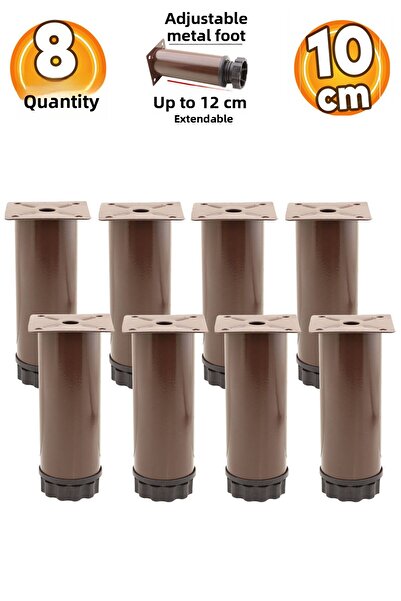 Badem10 Dulap reglabil Mobilier Baza canapea Suport metalic Picior 10 Cm Picioare cafea 8 buc