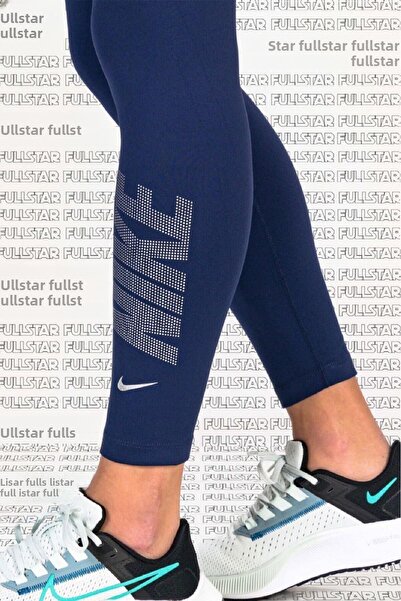 Nike One Training Diamond Shine 7/8 Leggings 2 buzunare cu strasuri Colanți de recuperare Bleumarin