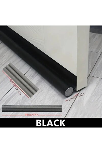 Choice مانع تيار هواء للباب أسود 95 بيج، قطعة واحدة، عازل تيار هواء أسفل الباب، شريط مانع لتسرب الهواء للباب