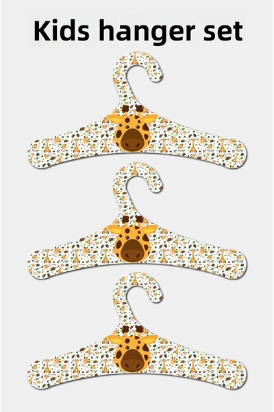 kutuTR شماعة أطفال خشبية منقوشة على شكل زرافة 9 شماعات