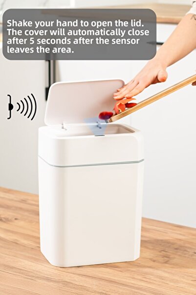 Porsima 4147 with Motion Sensor Silent Closing Trash Can Bathroom Kitchen Dustbin with Lid Bathroom Dustbin