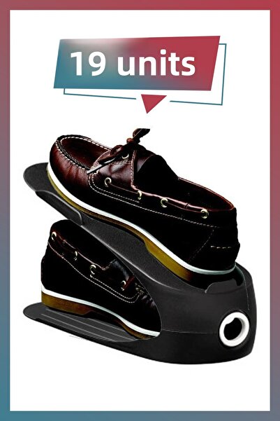 KuzenHome Ποιοτική ράμπα παπουτσιών 19 τεμαχίων Μαύρο - Οργανωτής παπουτσιών