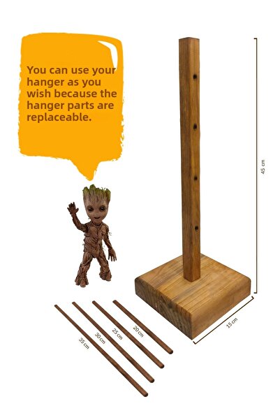 Grootland Pine Colored Wooden Jewelry Hanger Organizer