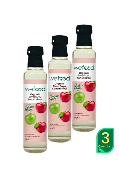 Wefood 340 جرام 3 عبوات عصير تفاح عضوي