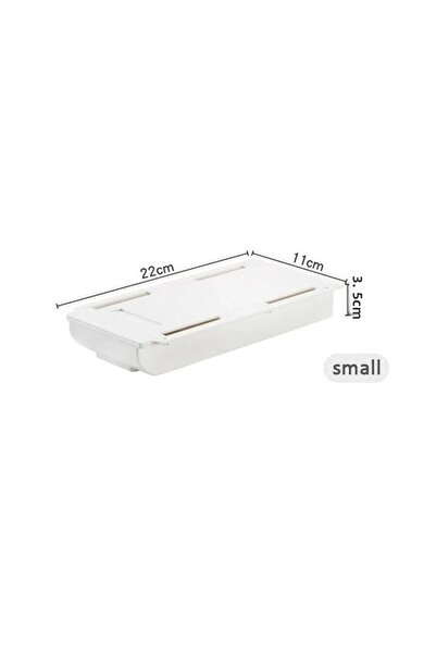 GELDİMİCOM Hidden Drawer Under Desk Adhesive Makeup Box Money Storage Pen, Brush Box Jewelry Organizer