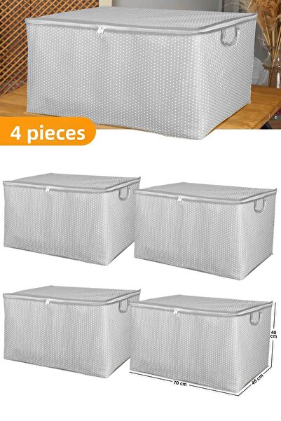 Serstil 4 броя - Макси размер сива възглавница/одеяло на точки - 70x45x40 см