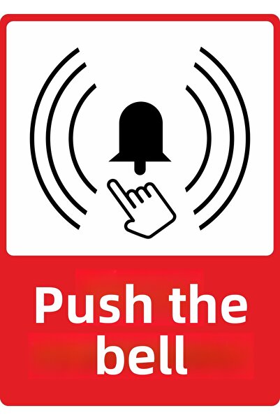 ChicArt Design Studio اضغط على الجرس الرقمي للأشعة فوق البنفسجية طباعة احباط تحذير ملصق لصق ملصق 25x35 سم