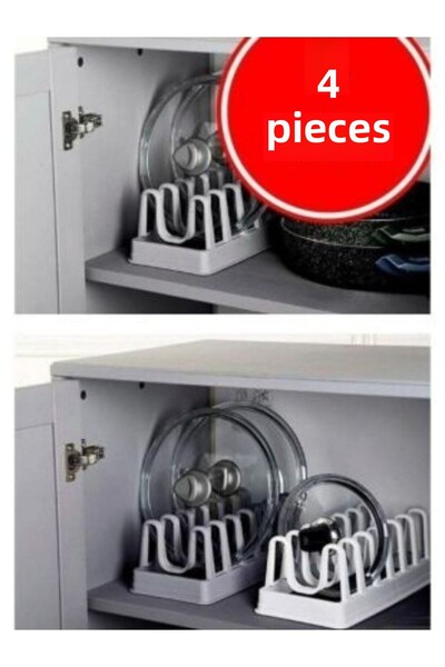 Perodia 4 bucăți Organizator pentru capac pentru oale - Raft pentru capac pen...