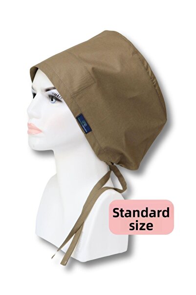 doktorbonem لون واحد باللون الأخضر الكاكي - قبعة جراحية بمقاس قياسي، قبعة مست...