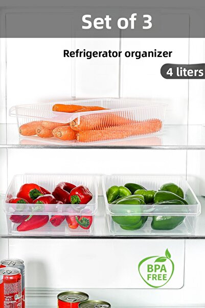 Meleni Home 3 buc Organizator pentru frigider în interiorul dulapului - Coș o...