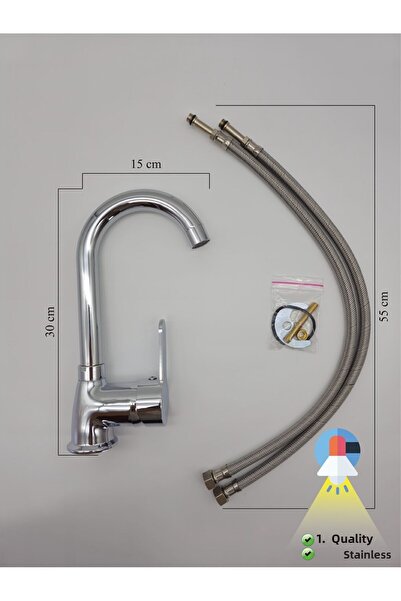 CEVSAN حوض كروم بجعة - صنبور برأس متحرك