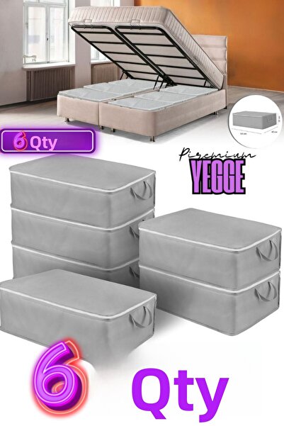 Purple Home 6 Pieces - Anthracite Large Size Underbed and Sofa Bed Storage 64x45x22 cm