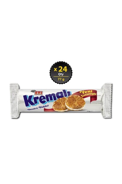 Eti Eti̇k Cream Biscuits 77 g X 24 Pieces