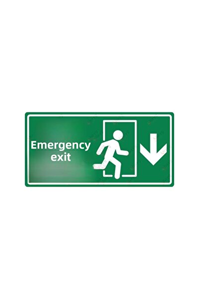 Hayg Equipment Emergency Exit Sign - down Direction - Uv Print on Dekota - 15...