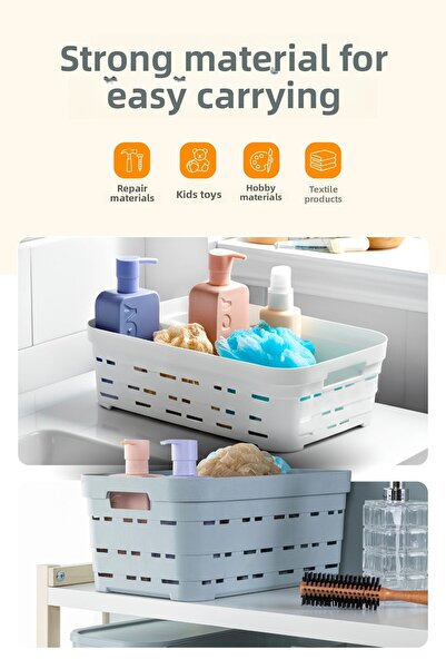 Vienev Cutie de depozitare perforată de 10,8 litri, 4 bucăți, albă