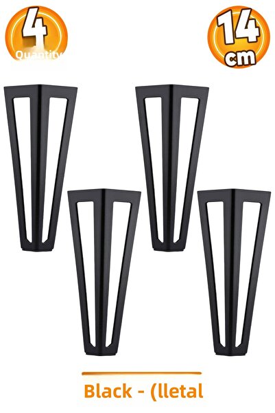 Badem10 Ovit Metal Negru 14 Cm Mobilier Canapea Consolă Tv Unități Riser Picior Picioare 4 Buc