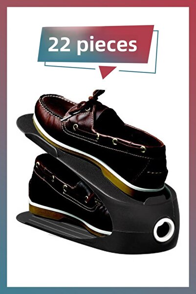 KuzenHome Quality Shoe Ramp 22 Pieces Black - Shoe Organizer Shoe Organizer