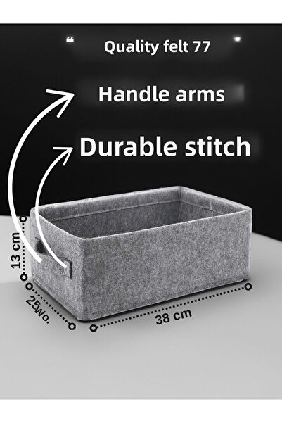 YUNUSOĞLU HOME Under Cabinet Laundry Toy Organizer Felt Storage Box Basket Organizer 38X25X13Cm