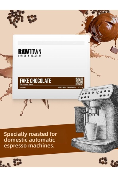 RAWTOWN Fake Chocolate - Espresso Blend 200 Gr - Coffee Beans - Whole Bean Coffee