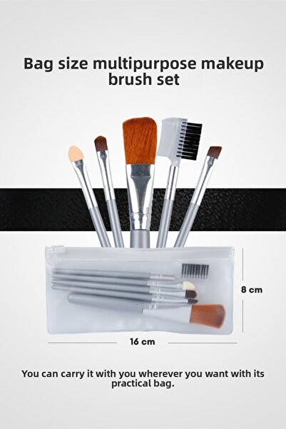 Missha Bag Size Multi-Purpose Makeup Brush Set Brush Set (Gray) (5Pcs)