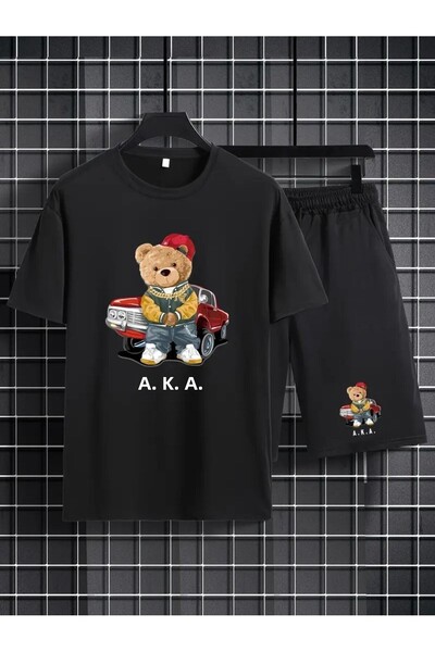 DAXİS Sportwear Company Ανδρικό εμπριμέ κοστούμι - TEE & SHORTS Σετ μπλούζας ...