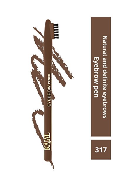 KAJAL Special Eyebrow Pencil with Brush Cap (Warm Brown) - Eyebrow Pencil No:317