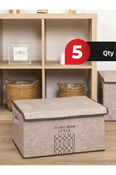 Smyak Mega Plus Cutie cu Capace din Pâslă 57x41x31 Cm 5 Bucăți