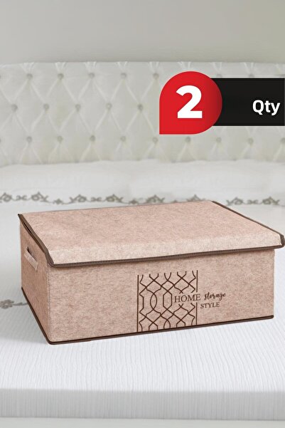 ALAS Cutie de bază Bej - Cu capac din pâslă, 50x40x19 CM, 2 BUC