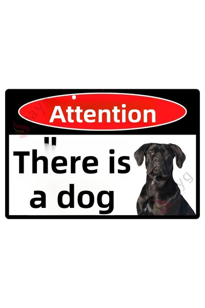 Hayg Equipment لافتة تحذير وتوجيه من الألومنيوم من Cane Corso مع صورة تحذير و...