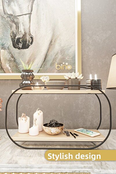 Bino Οργάνωση μπάνιου πολλαπλών χρήσεων Οβάλ ράφι Ξύλινη επιφάνεια εργασίας Μπάνιο ράφι κουζίνας Οργανωτής κοσμημάτων και μακιγιάζ