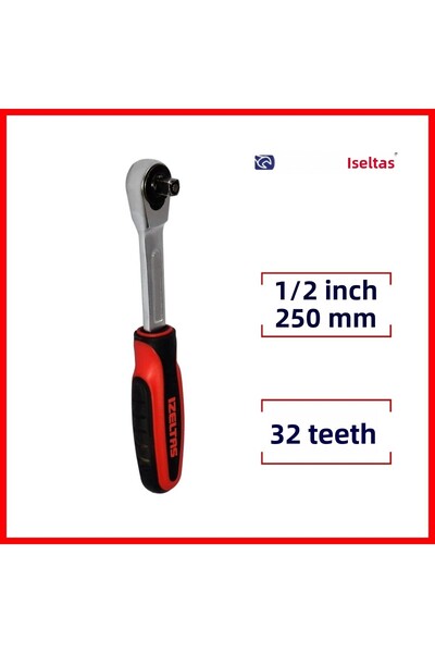 İzeltaş İzeltaş Ratchet Handle, 1/2 Inch 250mm, 32 Teeth, Durable and Precise Control