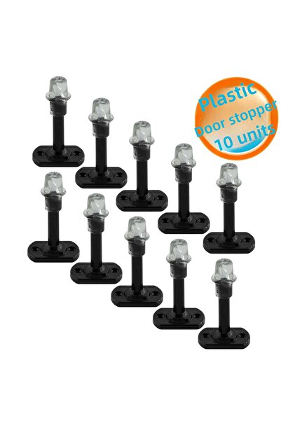NZB Glossy Black Plastic Door Window Bumper 8cm with Screws Wall Protector Si...