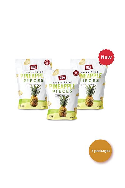 EverEat رقائق فواكه الأناناس المجففة 20 جرام × 3 قطع فواكه مجففة بالتجميد