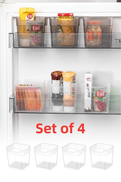 Vienev Cutie albă de organizare pentru frigider din 4 piese