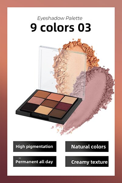 New Well 9 Color Eyeshadow Palette - No 03