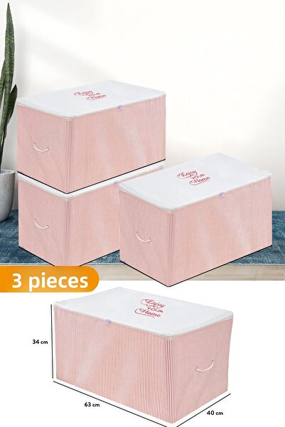 Serstil 3 Τεμάχια - Μεσαίου μεγέθους Ροζ Ριγέ Σκουπίδια 63 Χ 40 Χ 34 Εκ