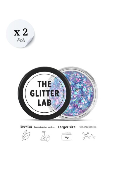 The Glitter Lab قطعتان من بريق النجوم الزرقاء - حزمة مفيدة