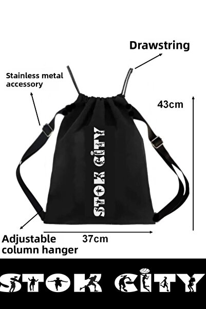 Stok CITY Licensed Drawstring Bag, Drawstring Bag , Women's Sports Bag, Camping Bag Travel Fitness Running Bag