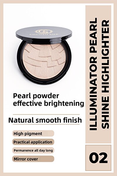 Cocosh She Pearl Shine 02 Illuminator - الشمبانيا، مسحوق اللؤلؤ، تصبغ عالي، م...