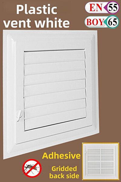 Badem10 Вентилационен отвор за баня, тоалетна, пластмасов, с капаци, бял, 55x...