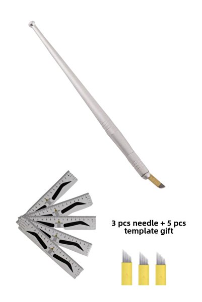 Hera Altın Oran قلم ميكروبلادينج (3 قطع إبرة ميكروبلادينج وقالب حواجب هدية)