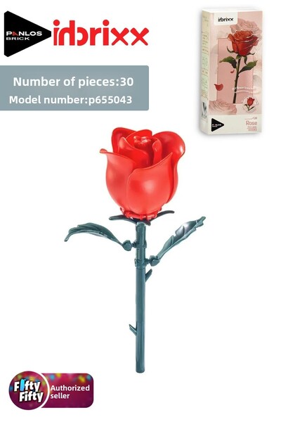 Vagonlife Panlos Inbrixx Series Decorative and Collectible Rose Flower Model 30 Piece Building Set -Ffpp655043