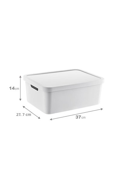 Smartware Set of 4 Stafi Multi-Purpose Box with Lid White 12 Lt