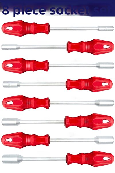 MOONSHOP Pro Series 6-14 8 Piece Socket and Screwdriver Set - For Household a...