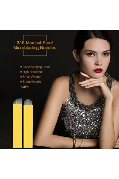 BİOMASER 16Cf Medium Clay Tech Permanent Makeup Microblading Practice Needle 10Pcs 0.20 16Cf