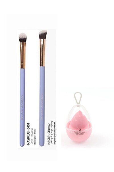 nascita Be A Mermaid فرشاة تفتيح وتظليل بزاوية + إسفنجة بيض معلبة - 91 وردي